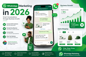 “WhatsApp marketing strategy for small businesses”“Business owner using WhatsApp marketing” “WhatsApp Business marketing guide 2026” “Digital marketing using WhatsApp”